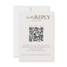 Cartão RSVP de Caligrafia de Código QR de Casament