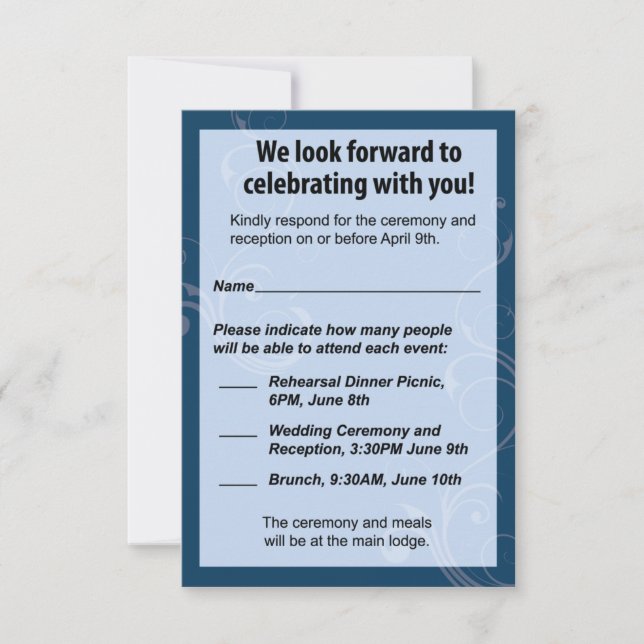 Cartão RSVP de Casamento (Frente)