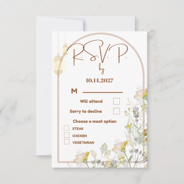 Cartão RSVP de Casamento (Frente)