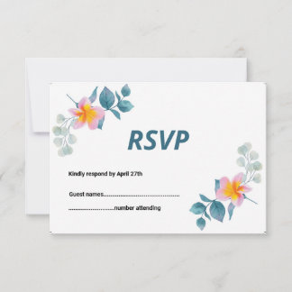Cartão RSVP de Casamento