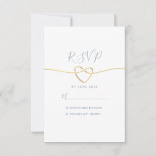Cartão RSVP de Casamento Azul Mínimo Dusty