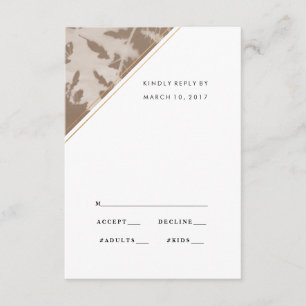Cartão rsvp de casamento botânico castanho, cartão