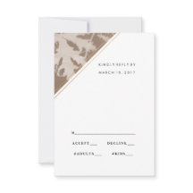 Cartão rsvp de casamento botânico castanho, cartão