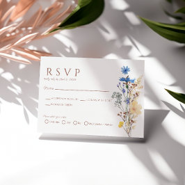 Cartão RSVP de Casamento Botânico de Flor Selvagem