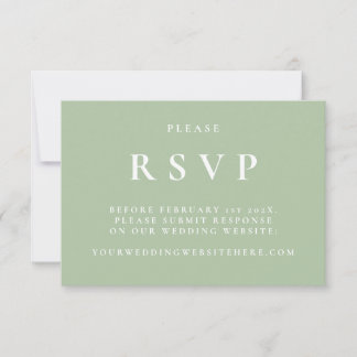 Cartão RSVP de Casamento Botânico Elegante Verde