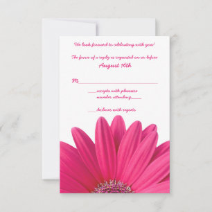 Cartão RSVP de Casamento Branco de Gerbera Daisy R