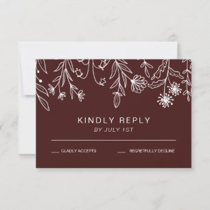Cartão RSVP de Casamento Burundi Boho Simple Wild