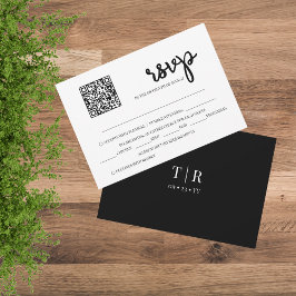 Cartão RSVP de Casamento Clássico de Código QR Pre