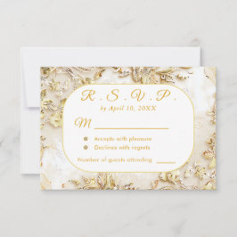Cartão RSVP de Casamento Clássico de Gilded Bloom