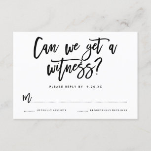 Cartão RSVP de Casamento com Letra Chic Mão