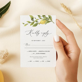Cartão RSVP de Casamento Costeiro Lemon Sorrento A