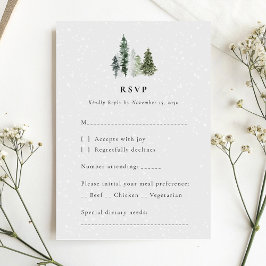 Cartão RSVP de Casamento da Floresta de Inverno Mi