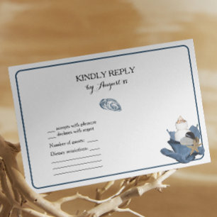 Cartão RSVP de casamento da praia floral da íris a