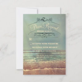 Cartão RSVP de casamento da praia Shabby