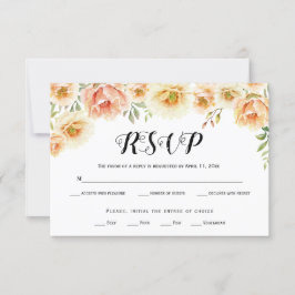 Cartão RSVP de casamento das flores aquáticas