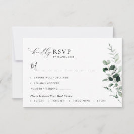 cartão RSVP de casamento das flores verdes do sába