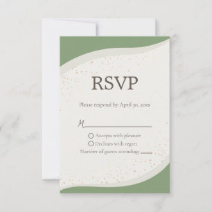 Cartão RSVP de Casamento de Abstrato Verde Sage