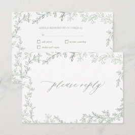 Cartão RSVP de Casamento de Armamento Verde de Sag