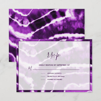 Cartão RSVP de Casamento de Batik Marble Batik, Ro