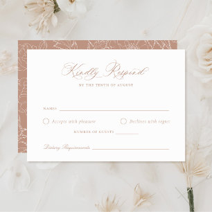 Cartão RSVP de Casamento de Blush Laurel Wreath El