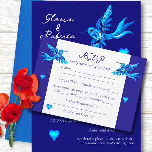 Cartão RSVP de Casamento de Boho Hummingbird Mexic