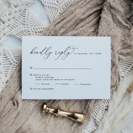 Cartão RSVP de Casamento de Caligrafia Branca Eleg