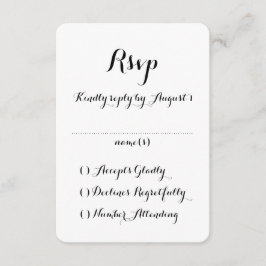 Cartão RSVP de Casamento de Caligrafia com Letra M