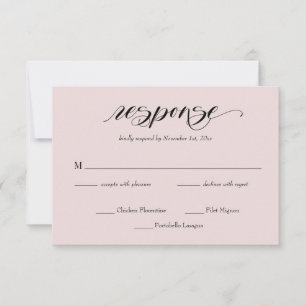 Cartão RSVP de Casamento de Caligrafia Elegante