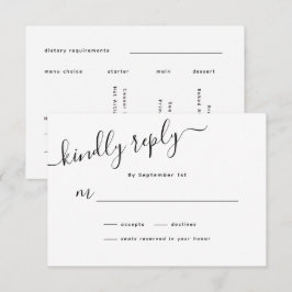 Cartão RSVP de Casamento de Caligrafia Minimalista