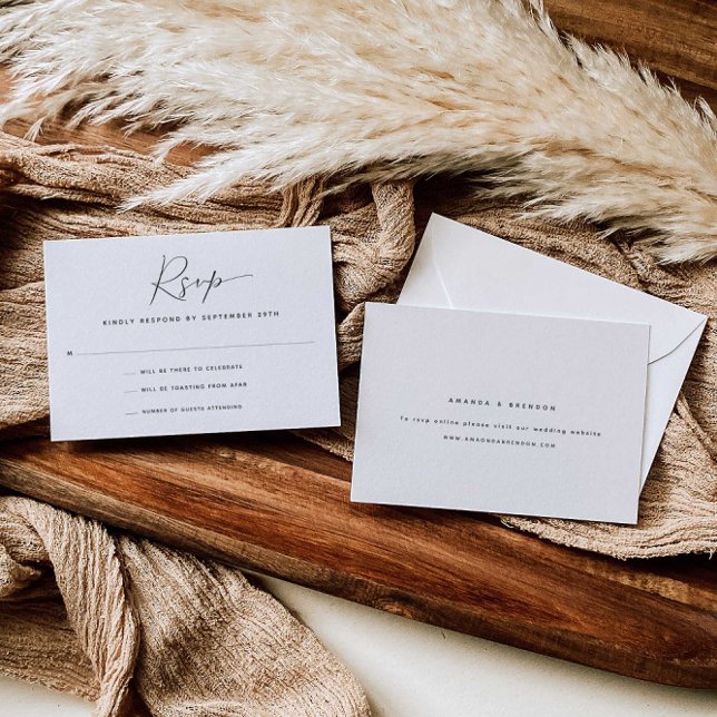 Cartão RSVP de Casamento de Caligrafia Moderna (Criador carregado)