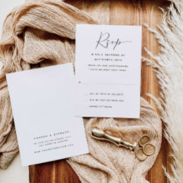 Cartão RSVP de Casamento de Caligrafia Moderna par