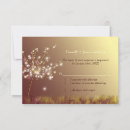 Cartão RSVP de Casamento de Campo Dandelion de Que