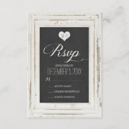Cartão RSVP de Casamento de Chalk de Frame Russo B