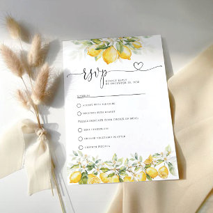 Cartão RSVP de Casamento de Citros Verde Lemon