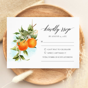 Cartão RSVP de Casamento de Citrus Calliografia La