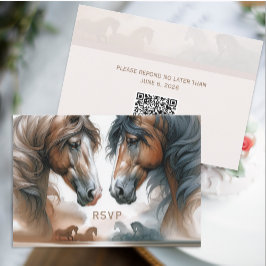 Cartão RSVP de Casamento de Código QR