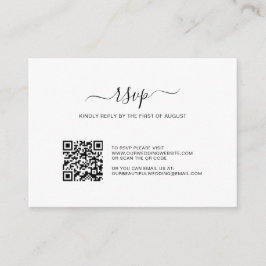 Cartão RSVP de Casamento de Código QR de Foto Simp