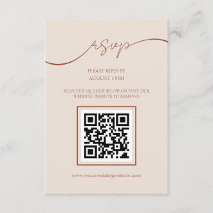 Cartão RSVP de Casamento de Código QR de Script Bo