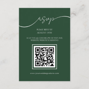 Cartão RSVP de Casamento de Código QR do Emerald G