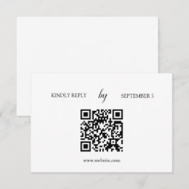 Cartão RSVP de Casamento de Código QR Moderno Bran
