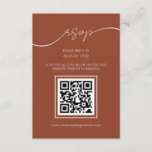 Cartão RSVP de Casamento de Código QR Russo Modern