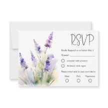 Cartão RSVP de Casamento de Cores de Água de flor 