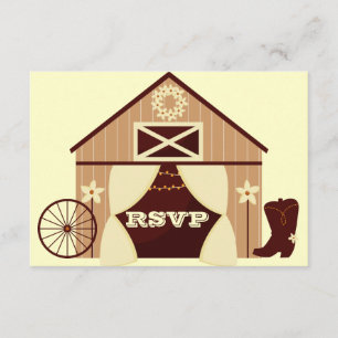 Cartão RSVP de Casamento de Cowboy Ocidental do Pa
