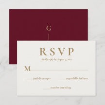 Cartão RSVP de Casamento de Creme da Elegante Burg