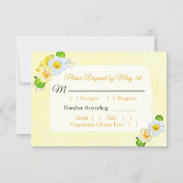 Cartão RSVP de Casamento de Daffodils Floral Amare