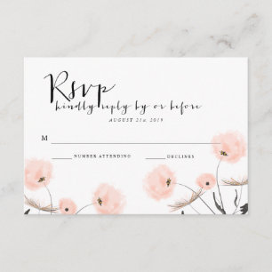Cartão RSVP de Casamento de Dandelion Typografia M