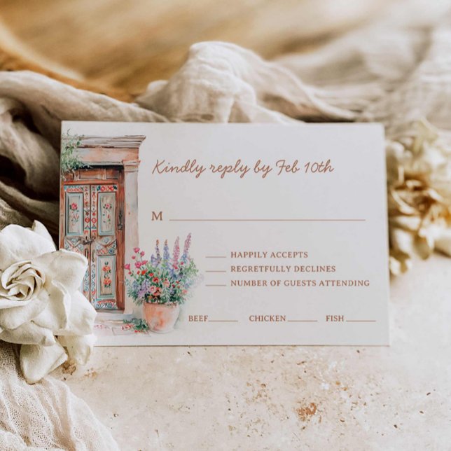 Cartão RSVP de Casamento de Destino Boho (Rustic Destination Wedding RSVP Card)