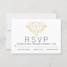 Cartão RSVP de casamento de diamante de abstrato d