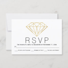 Cartão RSVP de casamento de diamante de abstrato d