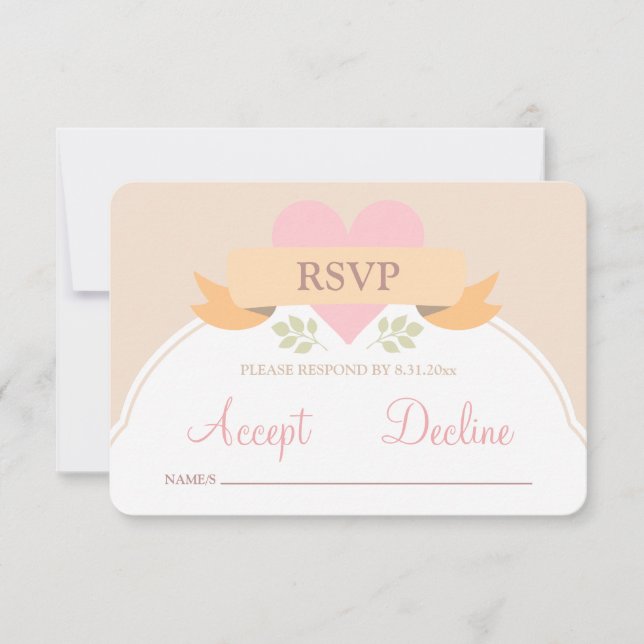 Cartão RSVP de Casamento de Fairytale Doce (Frente)